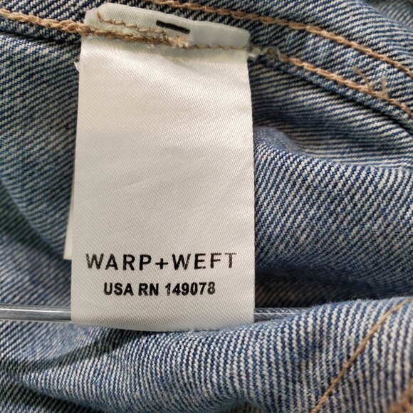 Warp + Weft Denim Trucker Jacket Indigo Adult Med Corduroy Chore Cabin Retro - Picture 9 of 14